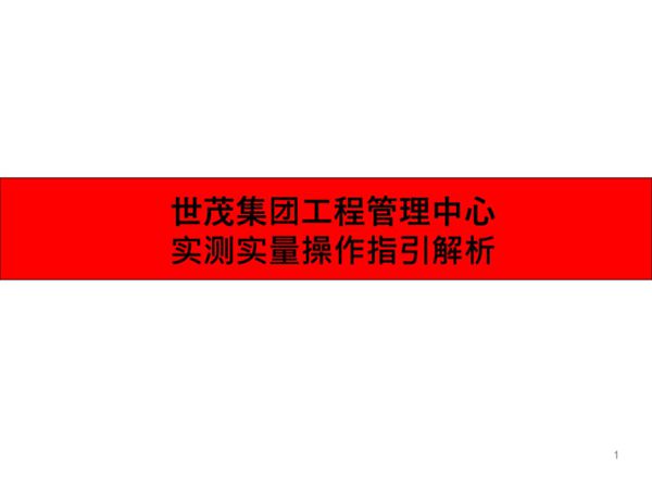 世茂集团-住宅工程实测实量操作指引解析-PPT
