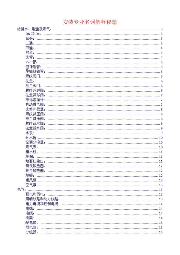 安装工程入门专业名词解释(附照片)、安装专业必看-word版可编辑