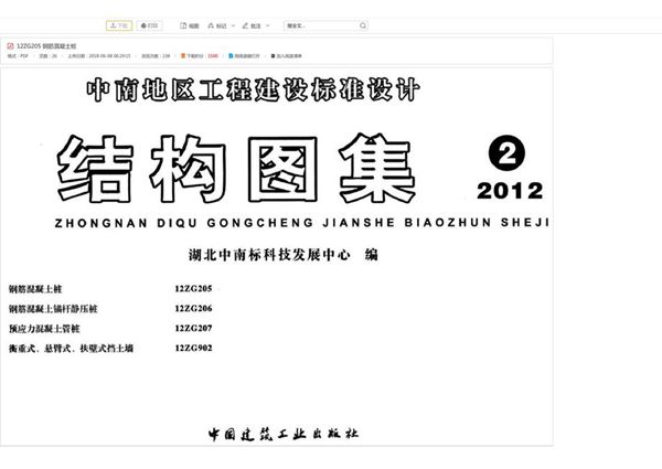 12ZG205(图集) 钢筋混凝土桩图集(中南标)